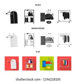 Vector design of laundry and clean symbol. Set of laundry and clothes vector icon for stock.