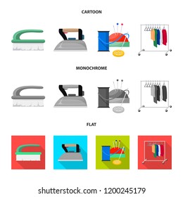 Vector design of laundry and clean symbol. Set of laundry and clothes stock symbol for web.