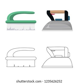 Vector design of laundry and clean symbol. Collection of laundry and clothes stock symbol for web.
