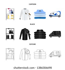 Vector design of laundry and clean symbol. Set of laundry and clothes stock symbol for web.