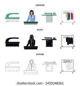 Vector design of laundry and clean symbol. Set of laundry and clothes stock symbol for web.