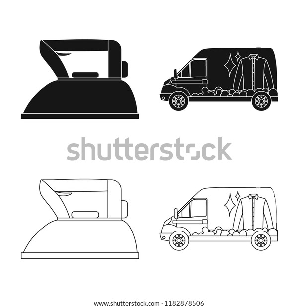 Vector design of laundry\
and clean symbol. Collection of laundry and clothes vector icon for\
stock.