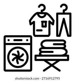 Vector Design Laundry Room Icon Style