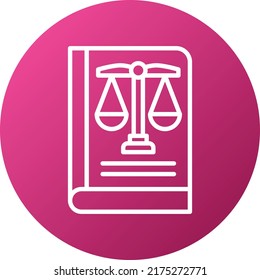Estilo del icono del libro de leyes de diseño de vectores