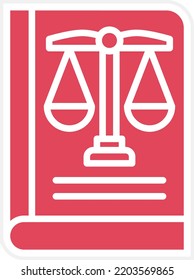 Estilo del icono del libro de leyes de diseño de vectores
