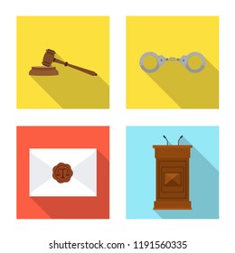 Vector design of law and lawyer icon. Collection of law and justice vector icon for stock.