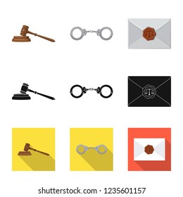 Vector design of law and lawyer icon. Set of law and justice stock symbol for web.