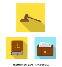 Vector design of law and lawyer icon. Collection of law and justice stock symbol for web.