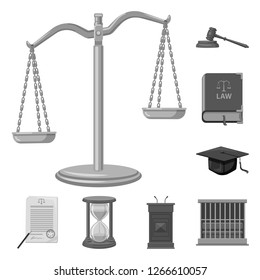 Vector design of law and lawyer icon. Set of law and justice vector icon for stock.