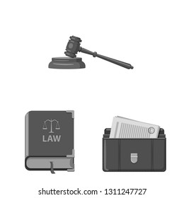 Vector design of law and lawyer icon. Collection of law and justice stock symbol for web.