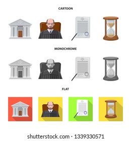 Vector design of law and lawyer icon. Set of law and justice stock symbol for web.