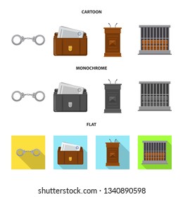 Vector design of law and lawyer icon. Set of law and justice vector icon for stock.