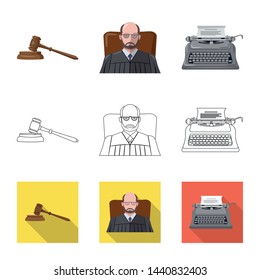 Vector design of law and lawyer icon. Set of law and justice stock symbol for web.