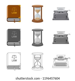 Vector design of law and lawyer logo. Set of law and justice stock symbol for web.