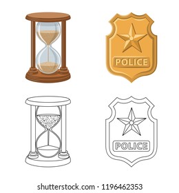 Vector design of law and lawyer logo. Set of law and justice stock symbol for web.