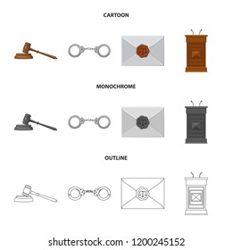 Vector design of law and lawyer logo. Collection of law and justice stock symbol for web.