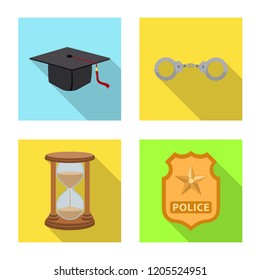 Vector design of law and lawyer logo. Collection of law and justice vector icon for stock.