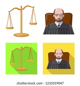 Vector design of law and lawyer logo. Collection of law and justice stock symbol for web.