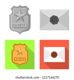 Vector design of law and lawyer logo. Collection of law and justice stock symbol for web.