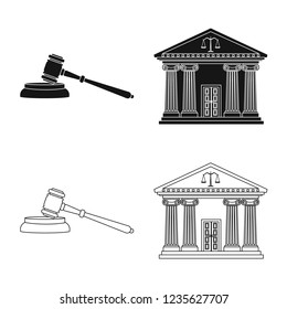Vector design of law and lawyer logo. Set of law and justice stock symbol for web.