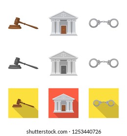 Vector design of law and lawyer logo. Collection of law and justice vector icon for stock.