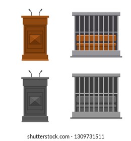 Vector design of law and lawyer logo. Collection of law and justice vector icon for stock.