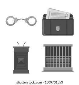 Vector design of law and lawyer logo. Collection of law and justice stock symbol for web.