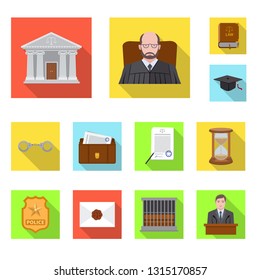 Vector design of law and lawyer logo. Collection of law and justice stock symbol for web.