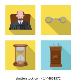 Vector design of law and lawyer logo. Collection of law and justice vector icon for stock.
