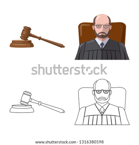Vector design of law and lawyer logo. Set of law and justice vector icon for stock.