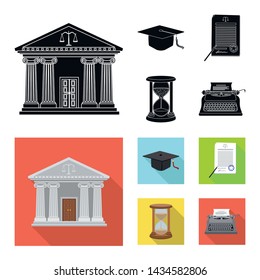 Vector design of law and lawyer sign. Collection of law and justice stock vector illustration.