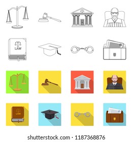 Vector design of law and lawyer symbol. Collection of law and justice stock symbol for web.