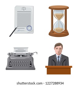 Vector design of law and lawyer symbol. Set of law and justice vector icon for stock.