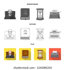 Vector design of law and lawyer symbol. Set of law and justice stock symbol for web.