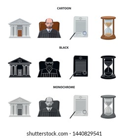 Vector design of law and lawyer symbol. Collection of law and justice stock symbol for web.