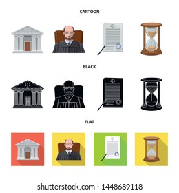 Vector design of law and lawyer symbol. Collection of law and justice stock vector illustration.