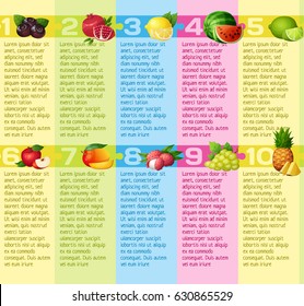 Vector design layout about superfood. Healthy puzzle linked food illustration