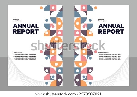 vector design layout collection  A4 . Colorful mosaic pattern annual report template set EPS 10