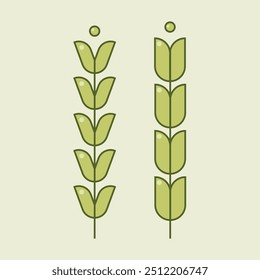 Vector design of leaf branches in green color