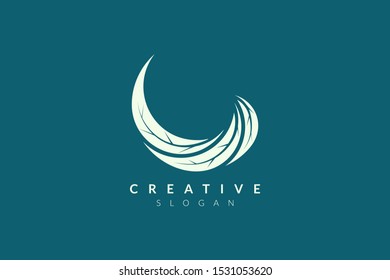 Vector design leaf various abstract shape. Minimalist leaf design, flat logo style, modern icon and symbol
