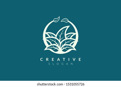 Vector design leaf various abstract shape. Minimalist leaf design, flat logo style, modern icon and symbol