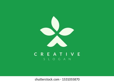 Vector design leaf various abstract shape. Minimalist leaf design, flat logo style, modern icon and symbol