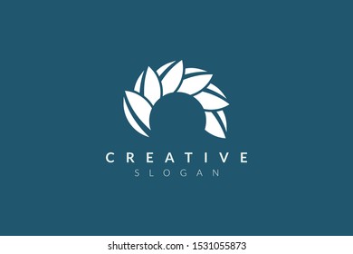 Vector design leaf various abstract shape. Minimalist leaf design, flat logo style, modern icon and symbol