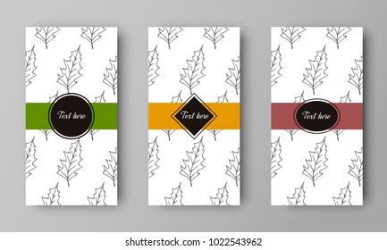 vector design of leaflet cover with print of leaf pattern