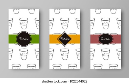 vector design of leaflet cover with print of glass with water pa
