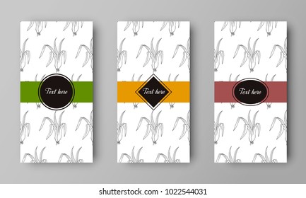 vector design of leaflet cover with print of grass with root pat
