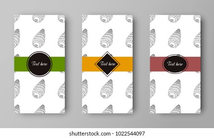 vector design of leaflet cover with print of corn pattern