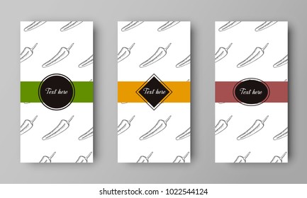 vector design of leaflet cover with print of chili pepper patter