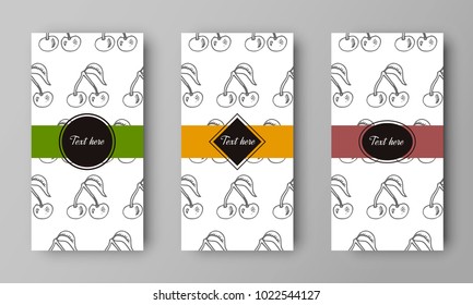 vector design of leaflet cover with print of cherry pattern