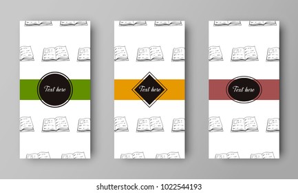 vector design of leaflet cover with print of book pattern